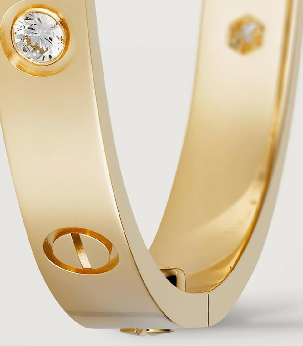 Fashion 18K Gold-Plated Stainless Steel Crystal Bracelet