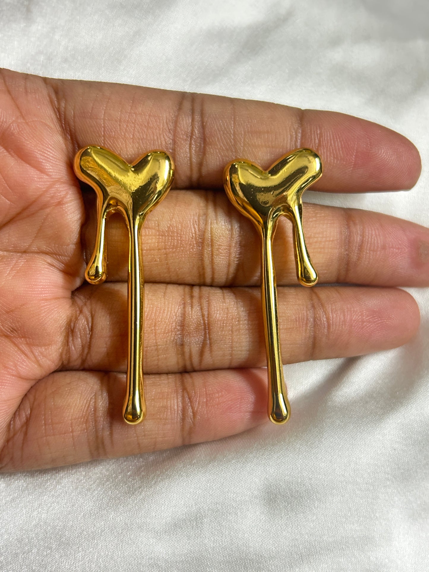 Golden Heart Drip Earrings