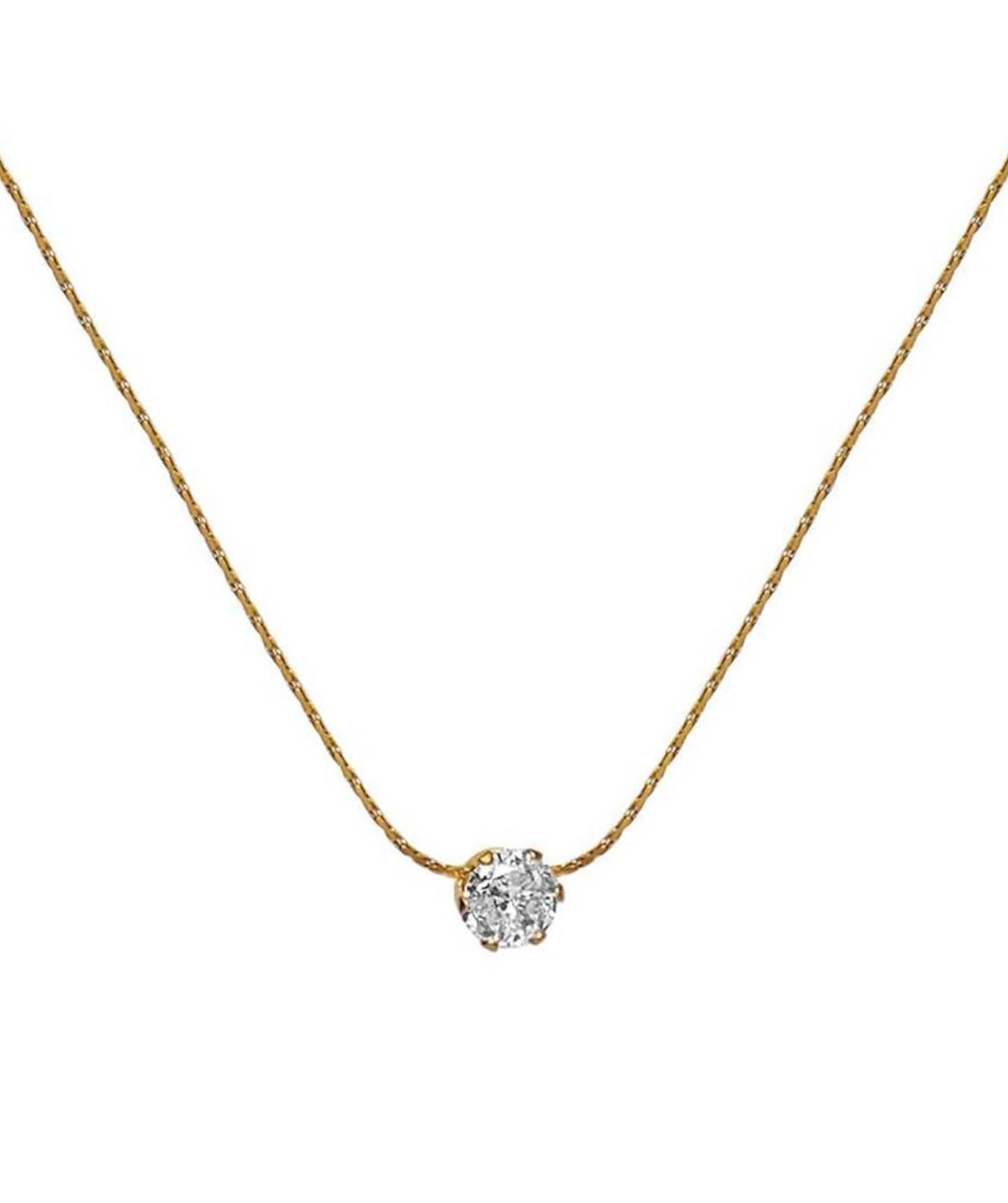 Gold-Plated Necklace with Rhinestones