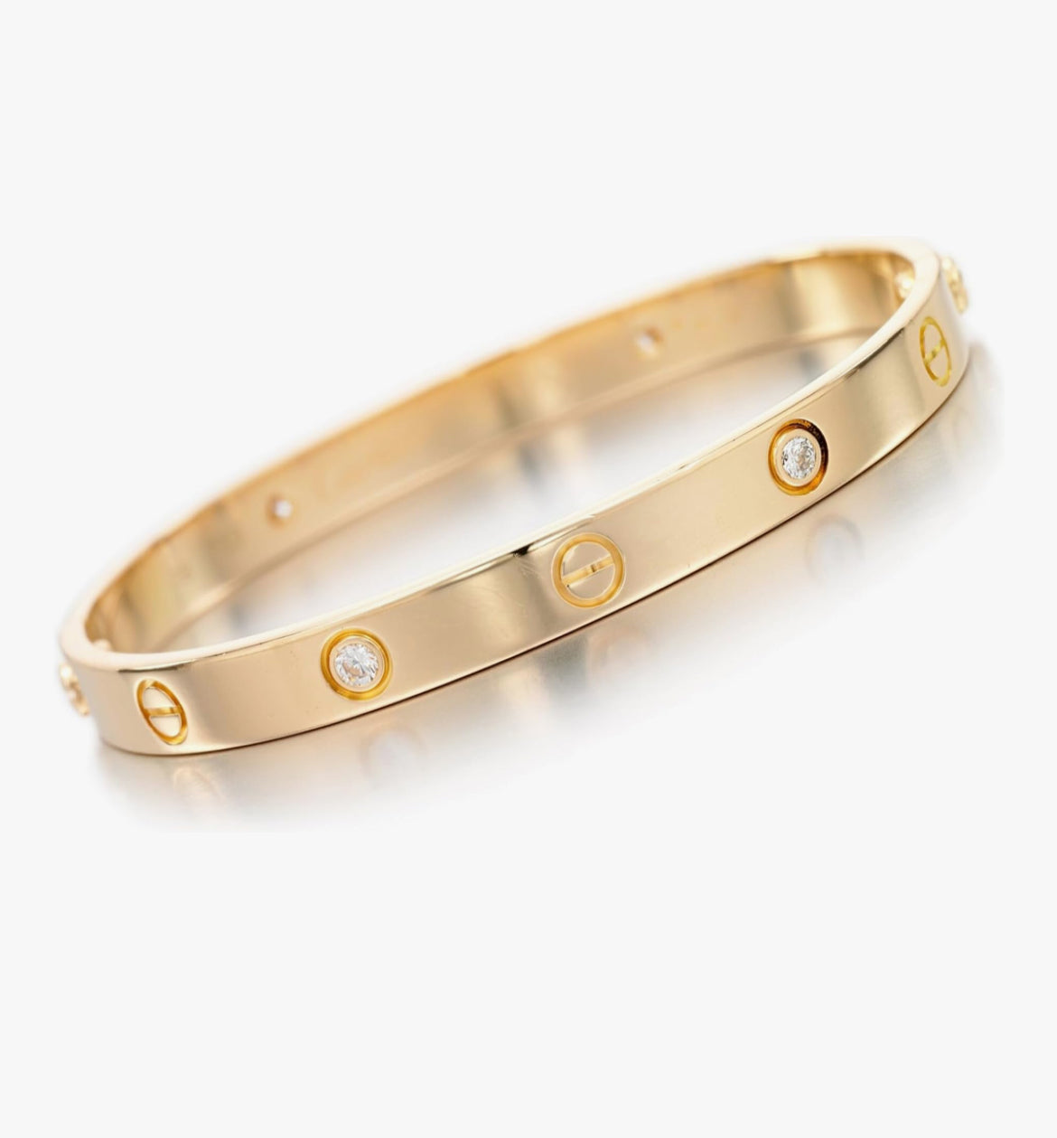 Fashion 18K Gold-Plated Stainless Steel Crystal Bracelet