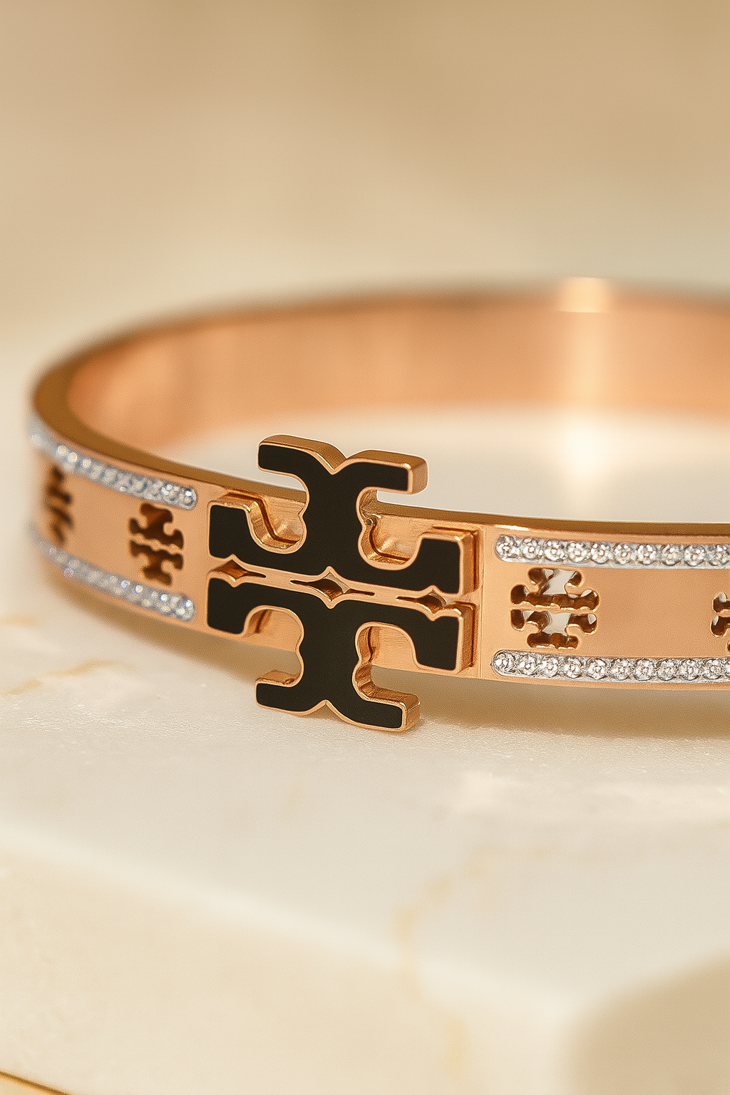 Rose Gold Luxe Cross Bracelet