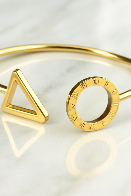 Golden Geometry Cuff Bracelet