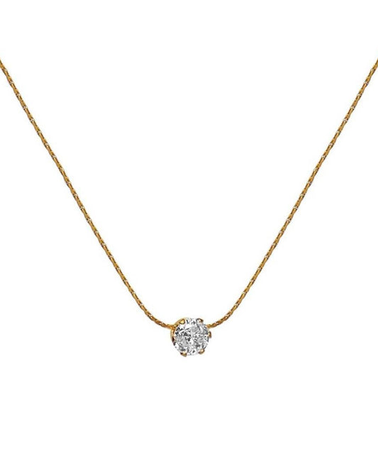 Gold-Plated Necklace with Rhinestones